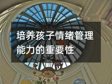 培養(yǎng)孩子情緒管理能力的重要性