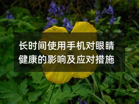 長時間使用手機(jī)對眼睛健康的影響及應(yīng)對措施
