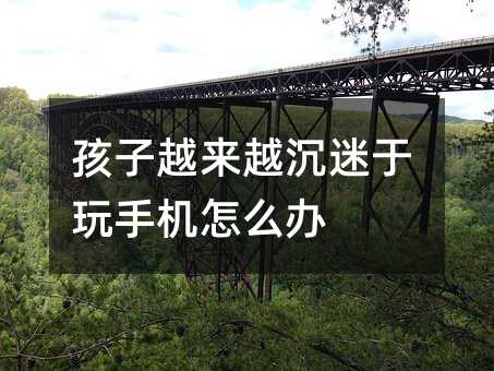 孩子越來越沉迷于玩手機怎么辦