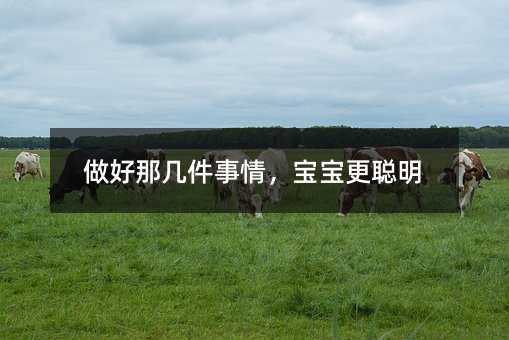 做好那幾件事情,寶寶更聰明