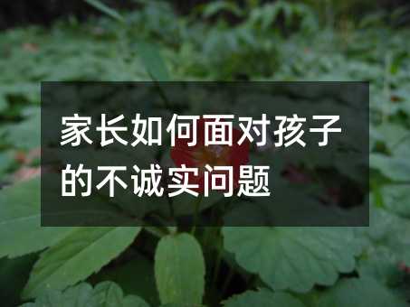 家長如何面對孩子的不誠實問題