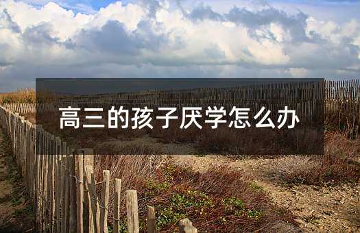 高三的孩子厭學(xué)怎么辦