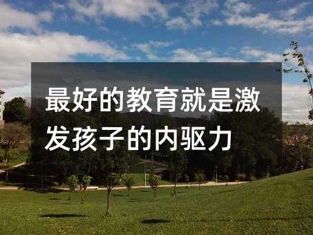 最好的教育就是激發(fā)孩子的內(nèi)驅(qū)力