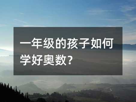 一年級的孩子如何學(xué)好奧數(shù)?