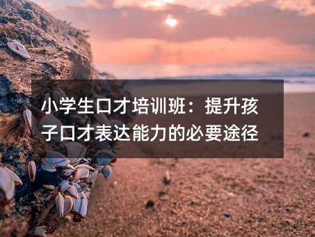 小學(xué)生口才培訓(xùn)班:提升孩子口才表達(dá)能力的必要途徑