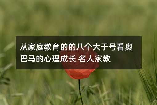 從家庭教育的的八個大于號看奧巴馬的心理成長 名人家教