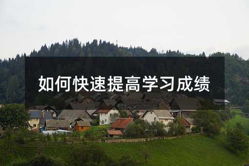 如何快速提高學習成績