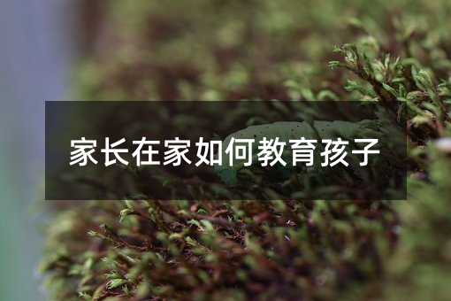 家長在家如何教育孩子