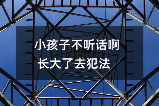 小孩子不聽話啊 長大了去犯法_