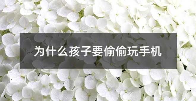 為什么孩子要偷偷玩手機(jī)