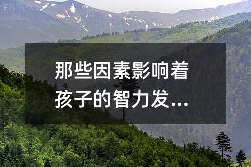 那些因素影響著孩子的智力發(fā)育?