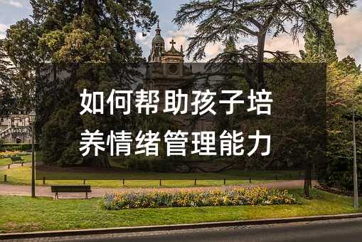 如何幫助孩子培養情緒管理能力