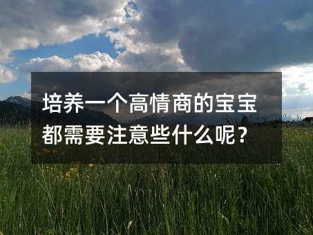 培養(yǎng)一個(gè)高情商的寶寶都需要注意些什么呢?