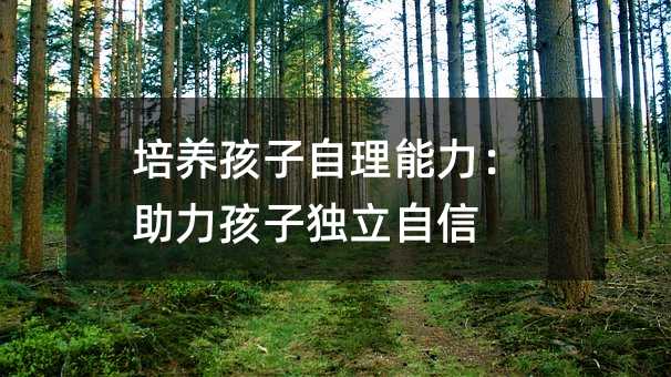 培養(yǎng)孩子自理能力:助力孩子獨(dú)立自信