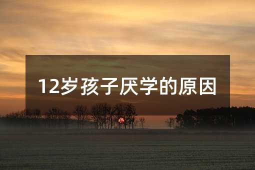 12歲孩子厭學的原因