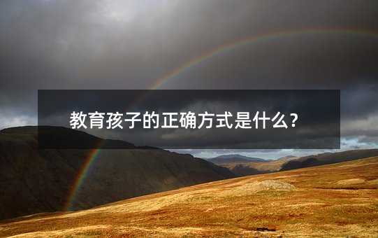 教育孩子的正確方式是什么?
