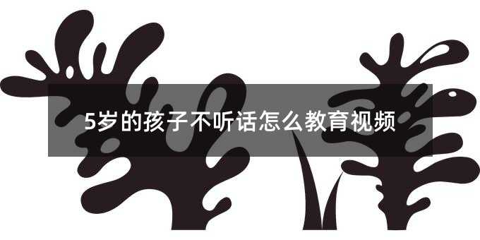 5歲的孩子不聽話怎么教育視頻
