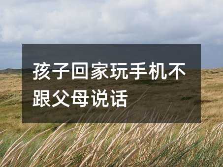 孩子回家玩手機不跟父母說話