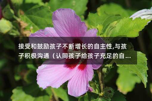 接受和鼓勵孩子不斷增長的自主性,與孩子積極溝通(認同孩子給孩子充足的自信)