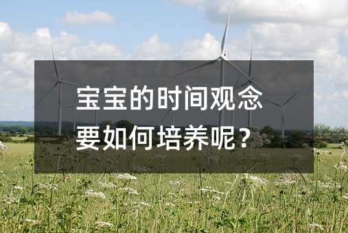 寶寶的時間觀念要如何培養呢?
