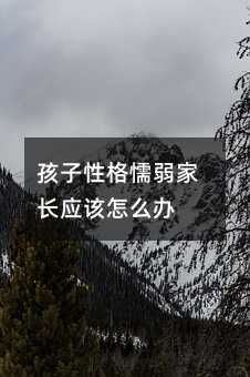 孩子性格懦弱家長應該怎么辦