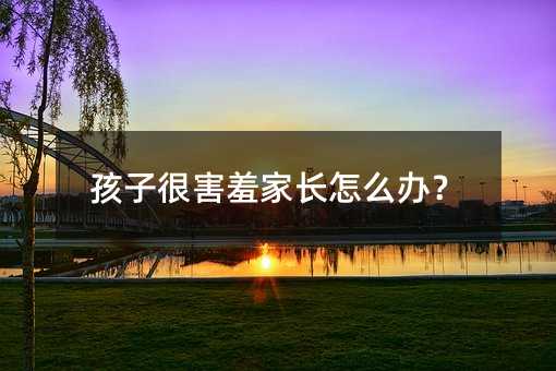孩子很害羞家長怎么辦?