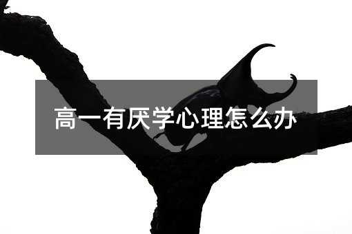 高一有厭學心理怎么辦