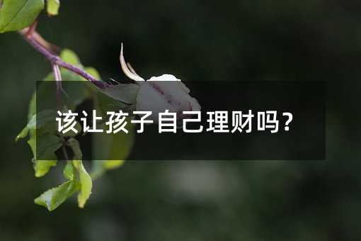 該讓孩子自己理財(cái)嗎?