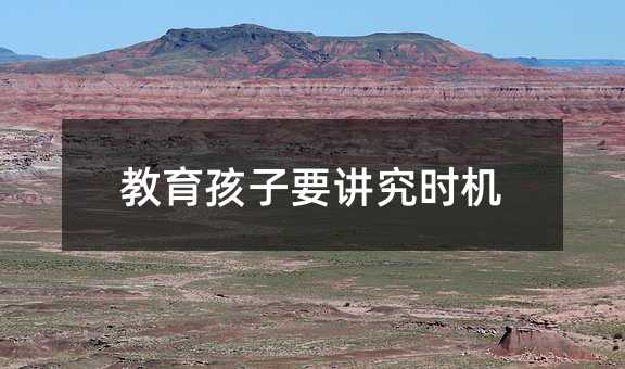 教育孩子要講究時機