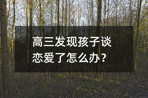 高三發(fā)現(xiàn)孩子談戀愛了怎么辦?