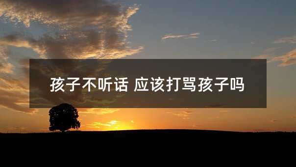 孩子不聽話 應該打罵孩子嗎