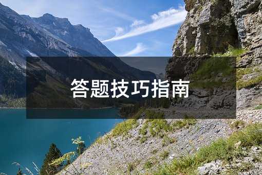 答題技巧指南
