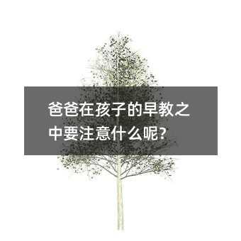 爸爸在孩子的早教之中要注意什么呢?