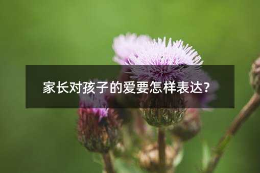 家長對孩子的愛要怎樣表達?