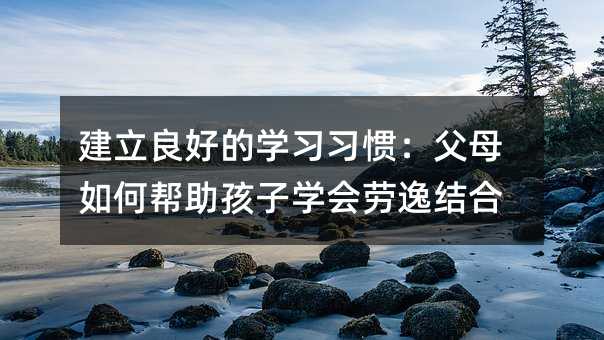 建立良好的學(xué)習(xí)習(xí)慣:父母如何幫助孩子學(xué)會(huì)勞逸結(jié)合