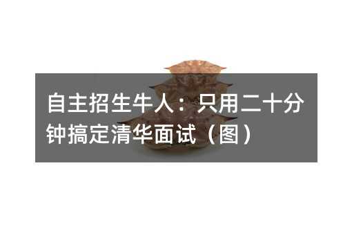 自主招生牛人:只用二十分鐘搞定清華面試(圖)
