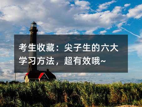 考生收藏:尖子生的六大學習方法,超有效哦~