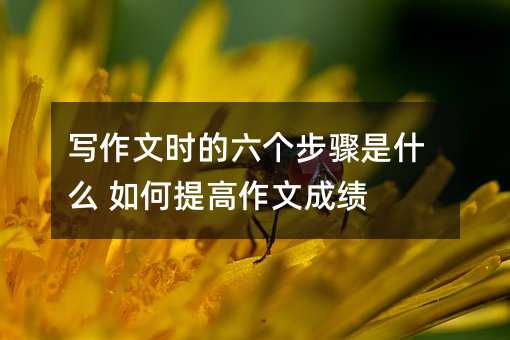 寫作文時的六個步驟是什么 如何提高作文成績