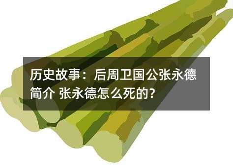 歷史故事:后周衛國公張永德簡介 張永德怎么死的?