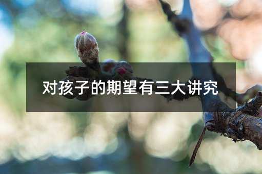 對孩子的期望有三大講究