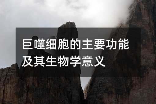 巨噬細胞的主要功能及其生物學意義