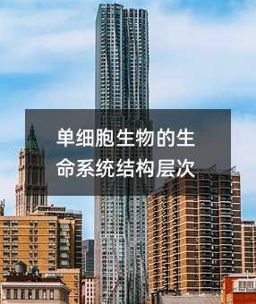 單細胞生物的生命系統結構層次