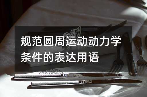 規(guī)范圓周運動動力學(xué)條件的表達用語