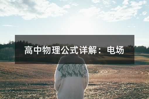 高中物理公式詳解:電場