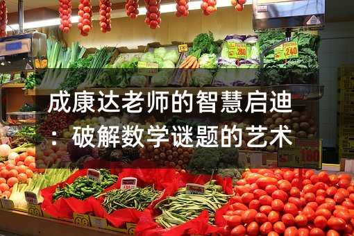 成康達(dá)老師的智慧啟迪:破解數(shù)學(xué)謎題的藝術(shù)