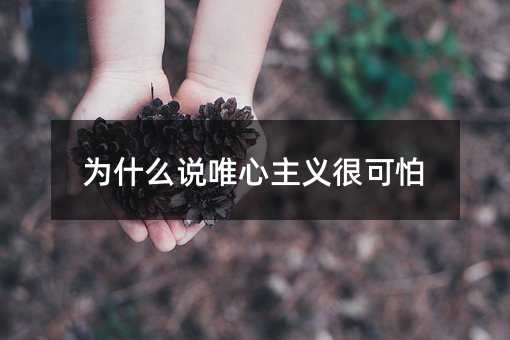 為什么說唯心主義很可怕