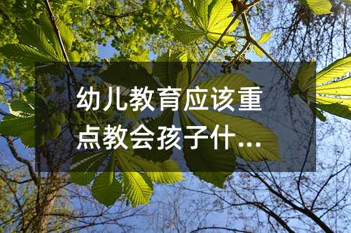 幼兒教育應(yīng)該重點(diǎn)教會(huì)孩子什么?