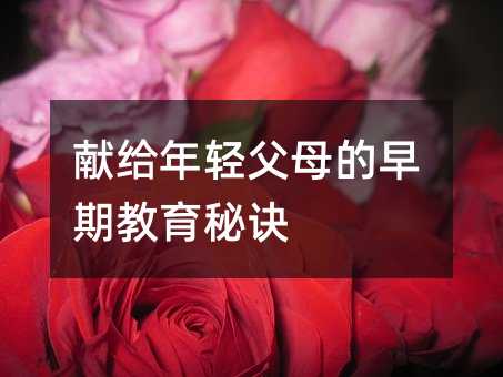 獻給年輕父母的早期教育秘訣