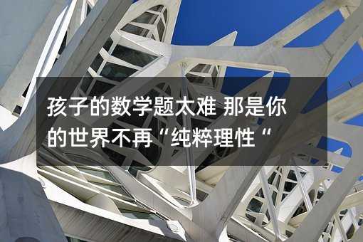 孩子的數(shù)學(xué)題太難 那是你的世界不再“純粹理性“