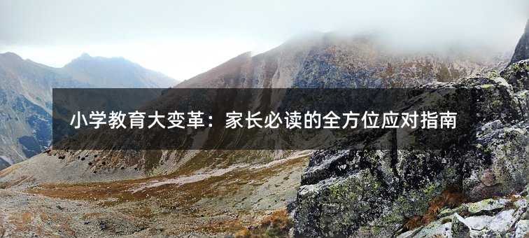 小學教育大變革:家長必讀的全方位應對指南
